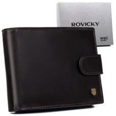 Rovicky Мужской кожаный кошелек с карманом для регистрационной карты -