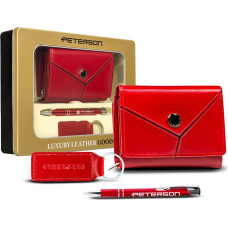 Peterson Подарочный набор: небольшой женский кожаный кошелек, брелок и ручка -