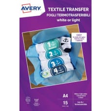 Avery Papīra drukāšanai Avery Textile Transfer A4 15 Loksnes
