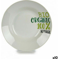 Dziļais šķīvis Organic Balts Zaļš Ø 20,6 cm Porcelāns (10 gb.)