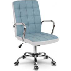 Sofotel Fotel biurowy materiałowy Benton niebiesko-biały