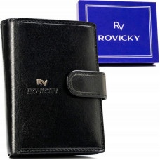 Rovicky Кожаный вертикальный мужской кошелек с застежкой-кнопкой -