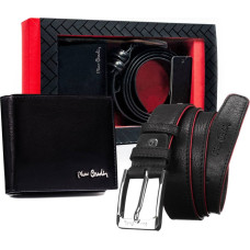 Pierre Cardin Подарочный набор: мужской кожаный кошелек и ремень -