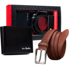 Pierre Cardin Подарочный набор: кожаный кошелек и мужской ремень -