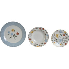 Dkd Home Decor Māla trauki DKD Home Decor Zils Balts Porcelāns Ziedu 18 Daudzums 27 x 27 x 3 cm