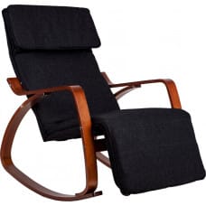 Šūpuļkrēsla regulējams kāju balsts koka rokas