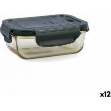 Bidasoa Герметичная коробочка для завтрака Bidasoa Infinity Прямоугольный 370 ml Жёлтый Cтекло (12 штук)