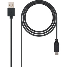 Nanocable USB A uz USB-C Kabelis NANOCABLE USB 2.0, 1m Melns 1 m