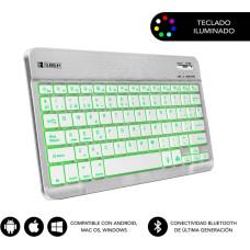 Subblim Bluetooth Tastatūra ar Planšetes Balstu Subblim SUB-KBT-SMBL30 Daudzkrāsains Sudrabains Spāņu Qwerty QWERTY