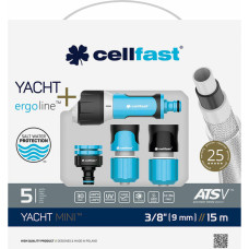 Cellfast Šļūtenes komplekts ar piederumiem Cellfast Yacht Mini Ats PVC 15 m Ø 9 mm