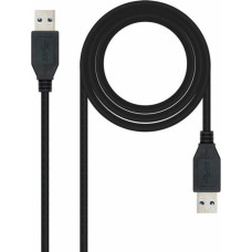 Nanocable USB 3.0 A - USB A kaapeli NANOCABLE 10.01.1002-BK Melns 2 m