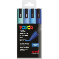 Posca Marķieru komplekts POSCA PC-5M Zils 4 Daudzums