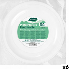 Algon Набор многоразовых тарелок Algon Круглый Белый Пластик 22 x 22 x 1,5 cm (6 штук)