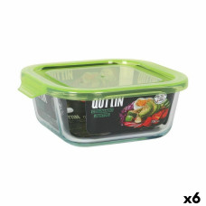 Quttin Kvadrātveida Pusdienu Kastīte ar Vāku Quttin Zaļš 750 ml (6 gb.)