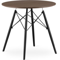 Leobert Современный журнальный столик в скандинавском стиле, коричневый, круглая столешница, 80 см