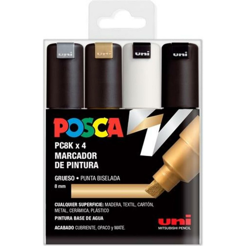 Posca Marķieru komplekts POSCA PC-5M GSWB Daudzkrāsains 4 Daudzums