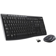 Logitech Klaviatūra un Bezvadu Pele Logitech MK270 Melns Sudrabains Qwerty US