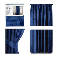 CURT/AH/VELVET/PLEAT/INDIGO/140X245/1PC