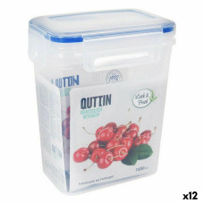 Quttin Герметичная коробочка для завтрака Quttin 1,6 L Прямоугольный 15 x 10 x 18 cm (12 штук)