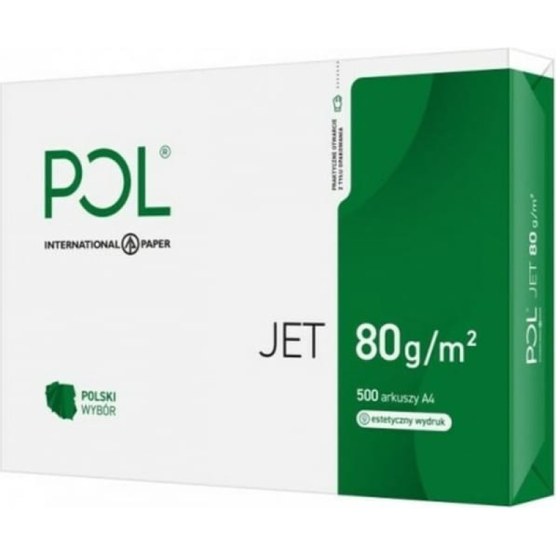 Pol International Paper Papīra drukāšanai POL International Paper Jet Balts A4 500 Loksnes