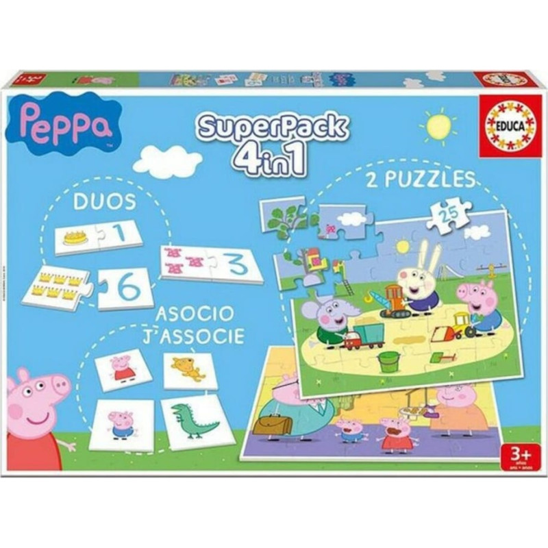 Educa Izglītojošā Spēle Peppa Pig SuperPack 4 in 1 Educa