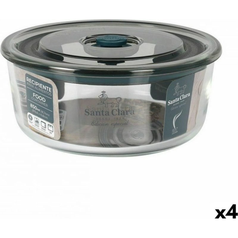 Santa Clara Hermētiska Pusdienu Kastīte Santa Clara Pelēks 850 ml 15,6 x 6,8 cm (4 gb.)