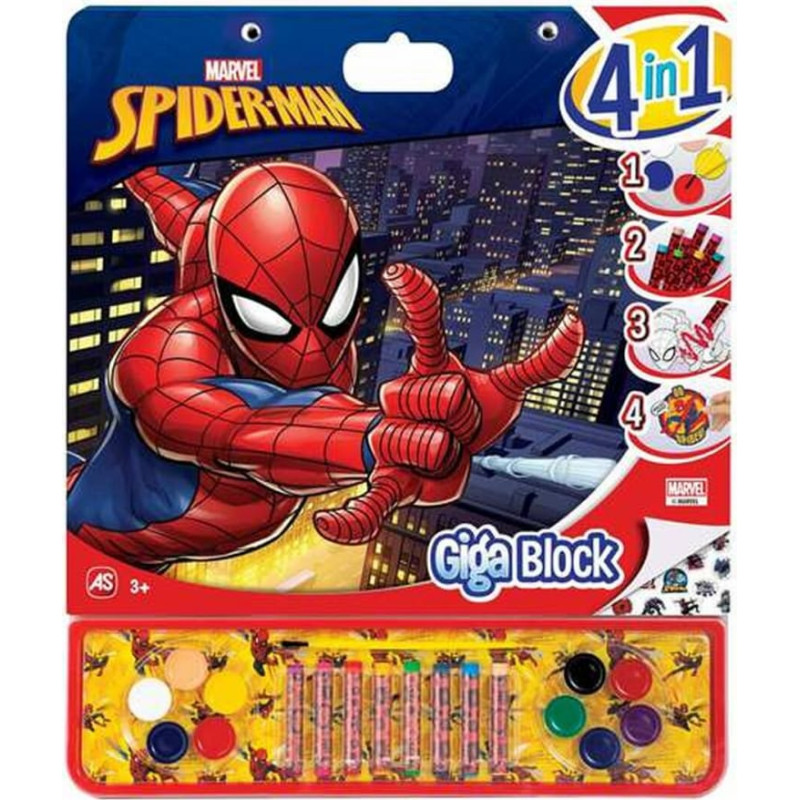 Spiderman Krāsojamā Grāmatiņa Spiderman Giga Block 4-in-1 35 x 41 cm