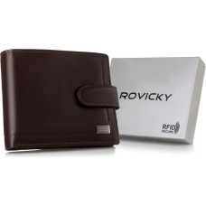 Rovicky Кожаный мужской кошелек с RFID-системой, закрывается на кнопку -