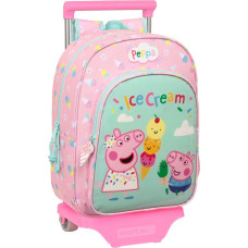 Peppa Pig Skolas mugursoma ar riteņiem Peppa Pig Ice cream Rozā Piparmētra 26 x 34 x 11 cm