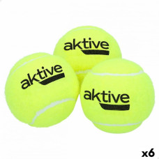 Aktive Теннисные мячи Aktive Pro 3 Предметы Жёлтый 6 штук