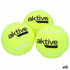Aktive Теннисные мячи Aktive 3 Предметы Жёлтый 12 штук