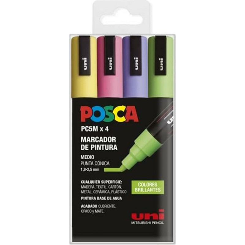 Posca Marķieru komplekts POSCA PC-5M Bright 4 Daudzums