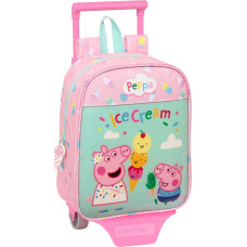 Peppa Pig Skolas mugursoma ar riteņiem Peppa Pig Ice cream Zaļš Rozā 22 x 27 x 10 cm