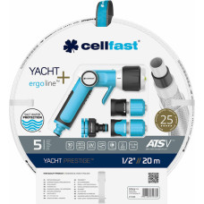 Cellfast Šļūtenes komplekts ar piederumiem Cellfast Yacht PVC 20 m Ø 12,5 mm Pagarināms