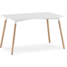 Leobert Прямоугольный деревянный обеденный стол 120см х 80см - белый