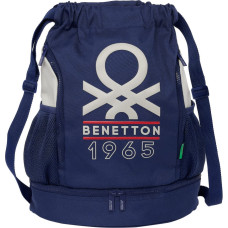 Benetton Детска Rаница Чувал Benetton Varsity Pelēks Tumši Zils 35 x 40 x 1 cm