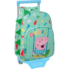 Peppa Pig Skolas mugursoma ar riteņiem Peppa Pig George Piparmētra 26 x 34 x 11 cm