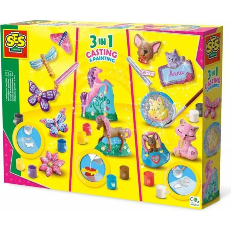 Ses Creative Modelējamās Plastmasas Komplekts SES Creative Molding and painting - 3 in 1