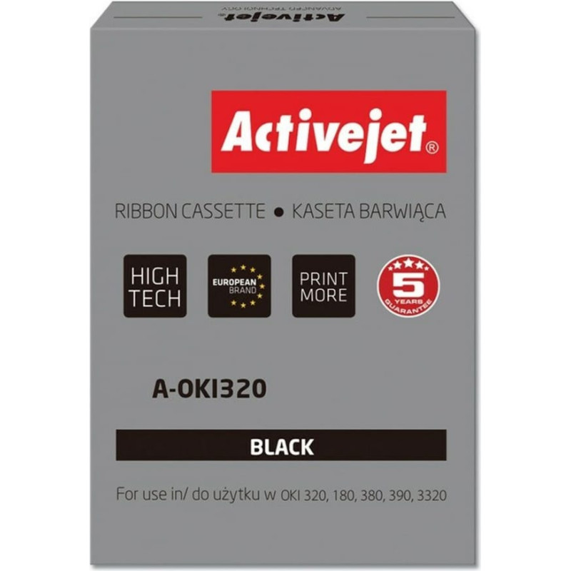 Activejet Oriģinālā Dot Matrix kasete Activejet A-OKI320 Melns