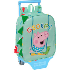 Peppa Pig Skolas mugursoma ar riteņiem Peppa Pig Zaļš 22 x 27 x 10 cm