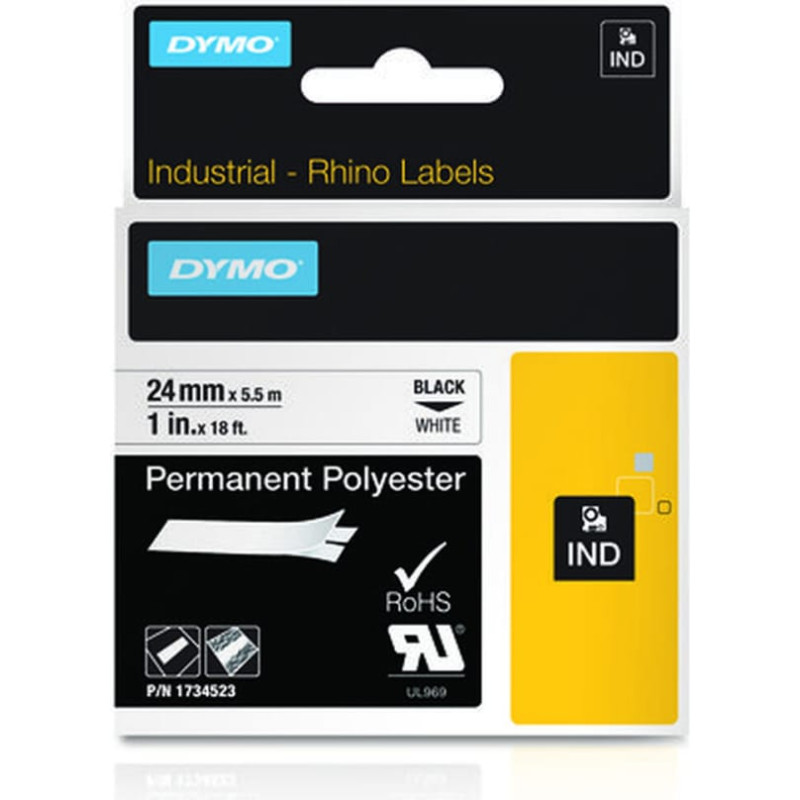 Dymo Laminēta Lente Dymo ID1-24 Melns Melns/Balts Daudzkrāsains