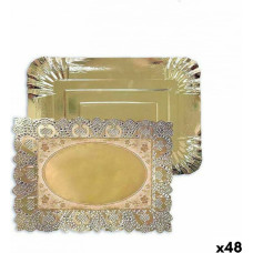 Algon Uzkodu paplāte Algon Vienreizējās lietošanas Bronza Taisnstūra 25,5 x 35 x 2 cm (48 gb.)