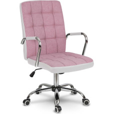 Sofotel Fotel biurowy materiałowy Benton różowo-biały