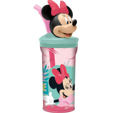 Minnie Mouse Glāzi ar Salmiņu Minnie Mouse 360 ml 3D Rozā