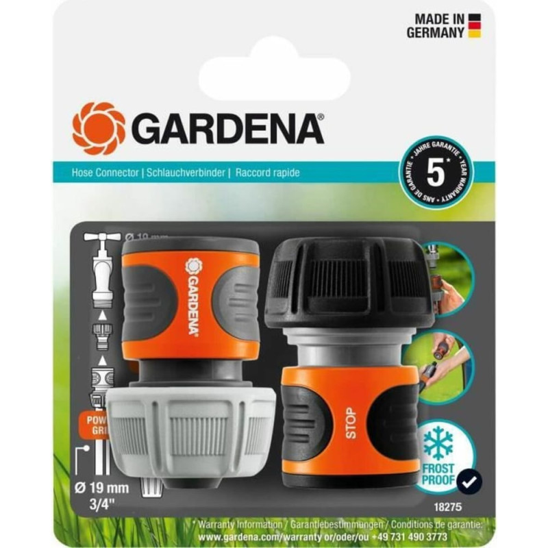 Gardena Šļūtenes savienotājs Gardena Aquastop 18275-20 2 gb.