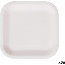 Algon Plāksņu komplekts Algon Vienreizējas lietošanas Balts Kartons Kvadrāta 26 cm (36 Vienības)