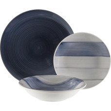 Versa Pusdienas Aprīkojuma Komplekts Versa Leanne Tumši zils Keramika 26,5 x 26,5 cm 18 Daudzums