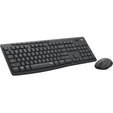 Logitech Klaviatūra Logitech MK295 Silent Wireless Combo Melns Pelēks Grafīts Monohromatiskais QWERTY Qwerty US