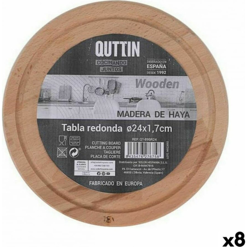 Quttin servēšanas dēlis Quttin Apaļa ø 24 x 1,7 cm (8 gb.)