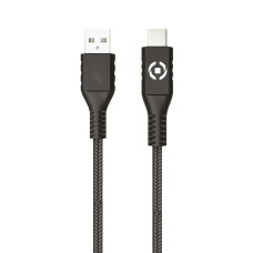 Celly USB A uz USB C Kabelis Celly PL2MUSBUSBC 2 m Melns